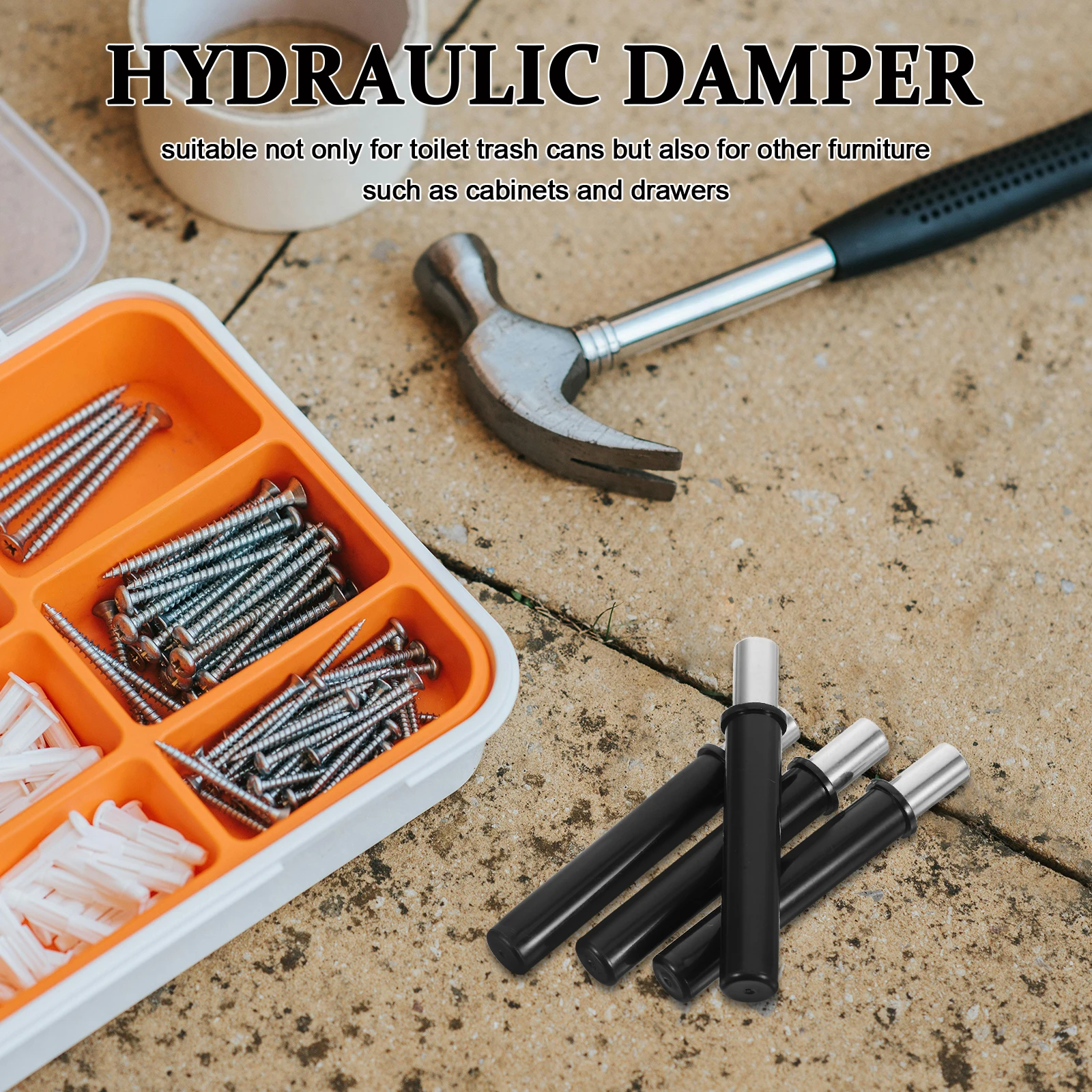

4pcs Trash Can Damper Hydraulic Silent Descender Kitchen Bins Cabinet Soft Closing System Plastic Lid Buffer Garbage Can Parts