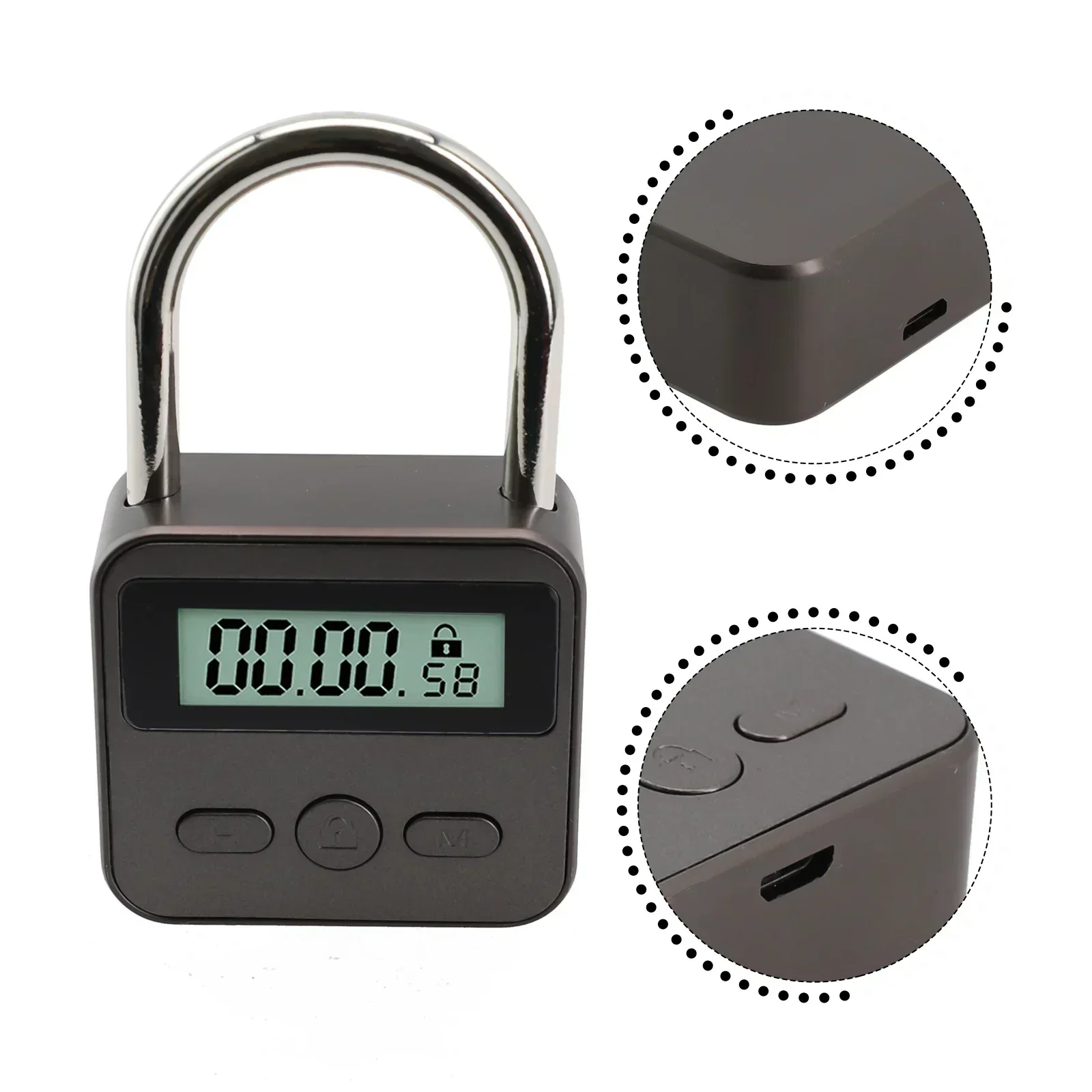 Timing Padlock Timer Lock LCD Display Multi Function Electronic Time 500 Hours Max Timing Home Security Lock Door Hardware