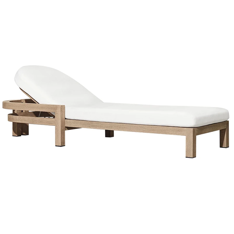 

Nordic Outdoor Bed Weathered Teak High-end Villa Courtyard Outdoor Hot Spring Resort Pool Chair Combination