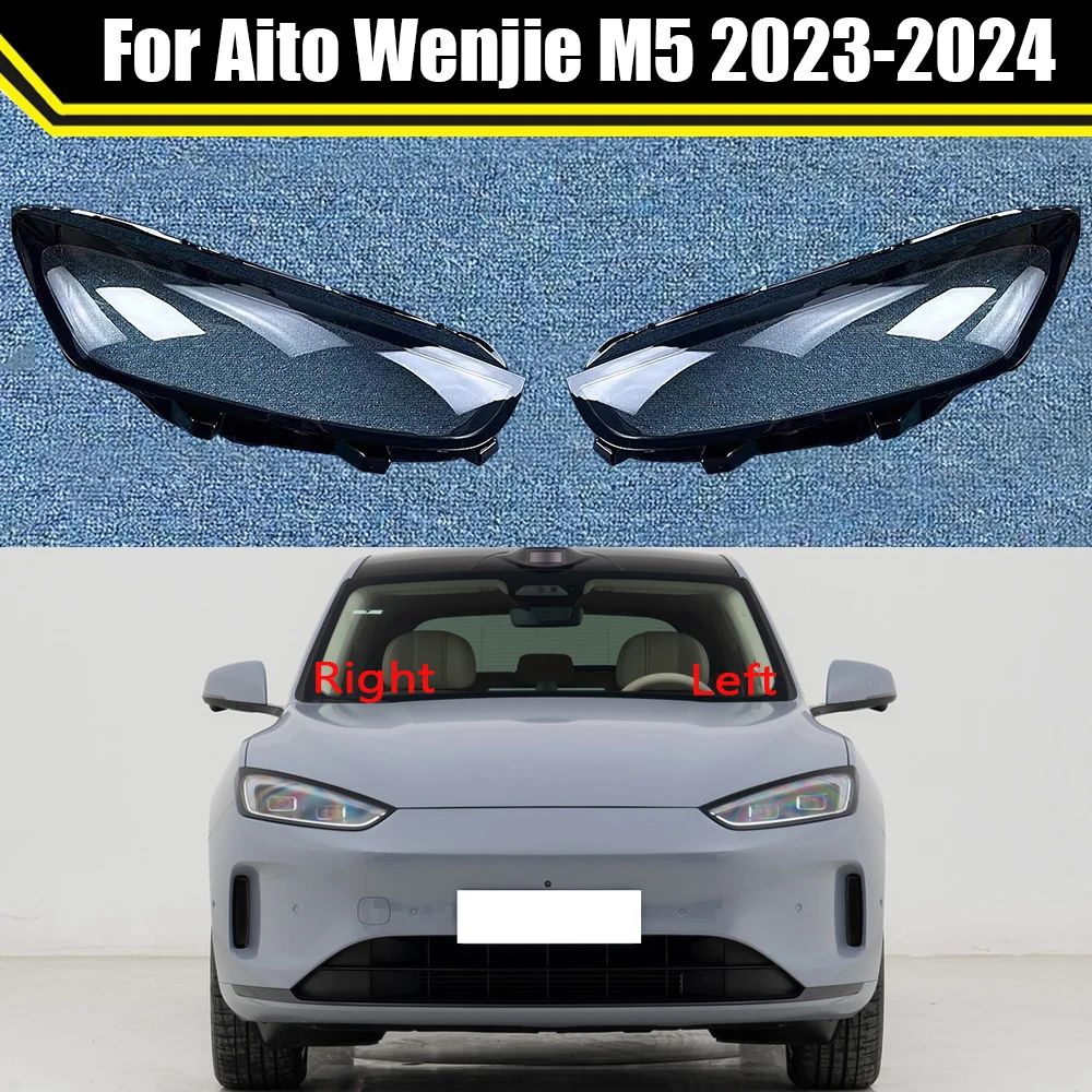 

Auto Headlamp Cover For Aito Wenjie M5 2023 2024 Car Front Headlight Lens Cover Shell Headlamp Clear Lampcover Lampshade