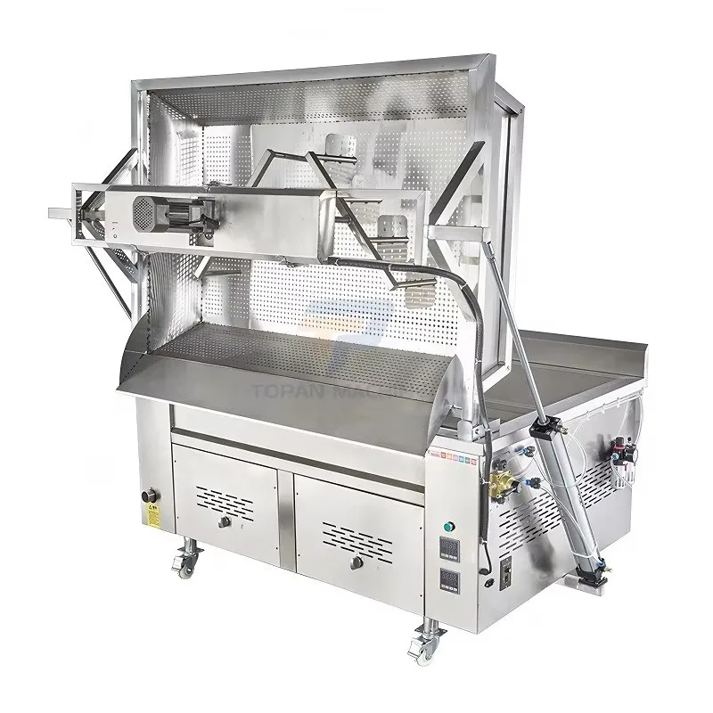 Customized Capacity Commercial Restaurant Kitchen Dough Fryer With Oil Filter Gas-Fired Frying Machine for Potato Chips Chinchin