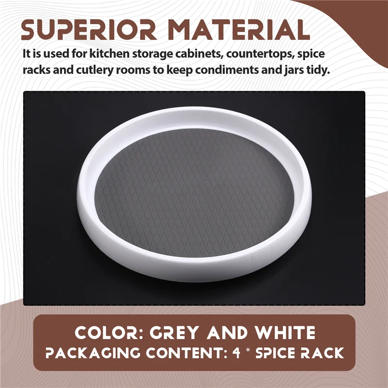 

MCGS-4PCS Organizer 10 Inch For Table Top Non-Skid Turntable For Cabinet Pantry Organization And Storage