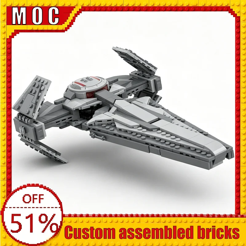 557PCS War Series Warplane Total Conversion - Scimitar Warrior Custom Building Blocks MOC Model Education Assembly Toy Display