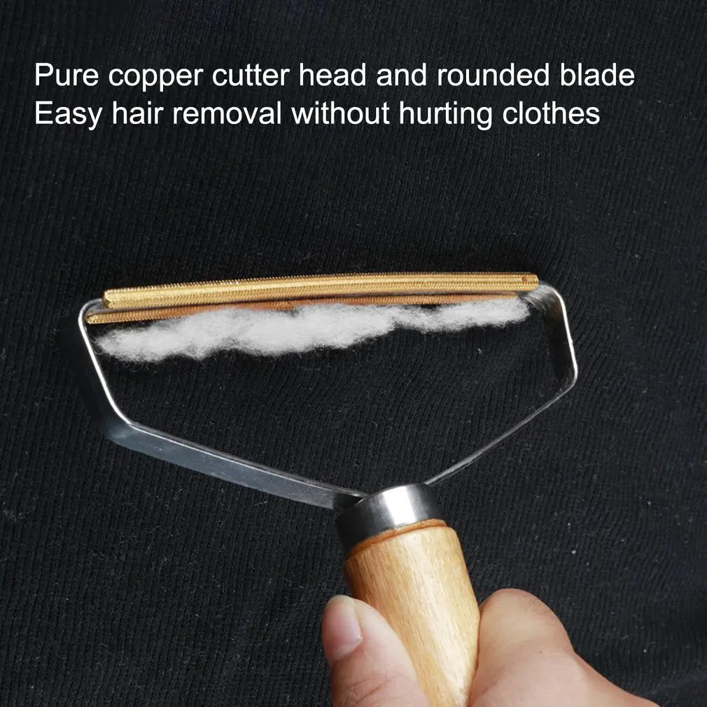 Wooden Handle Depilator Comfortable Humanized Design Fur Remover Clothes Brush Household Rotated Brush