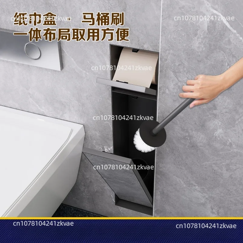 Stainless Steel Embedded Bathroom Niche Wall Mounted Toilet Brush Holder