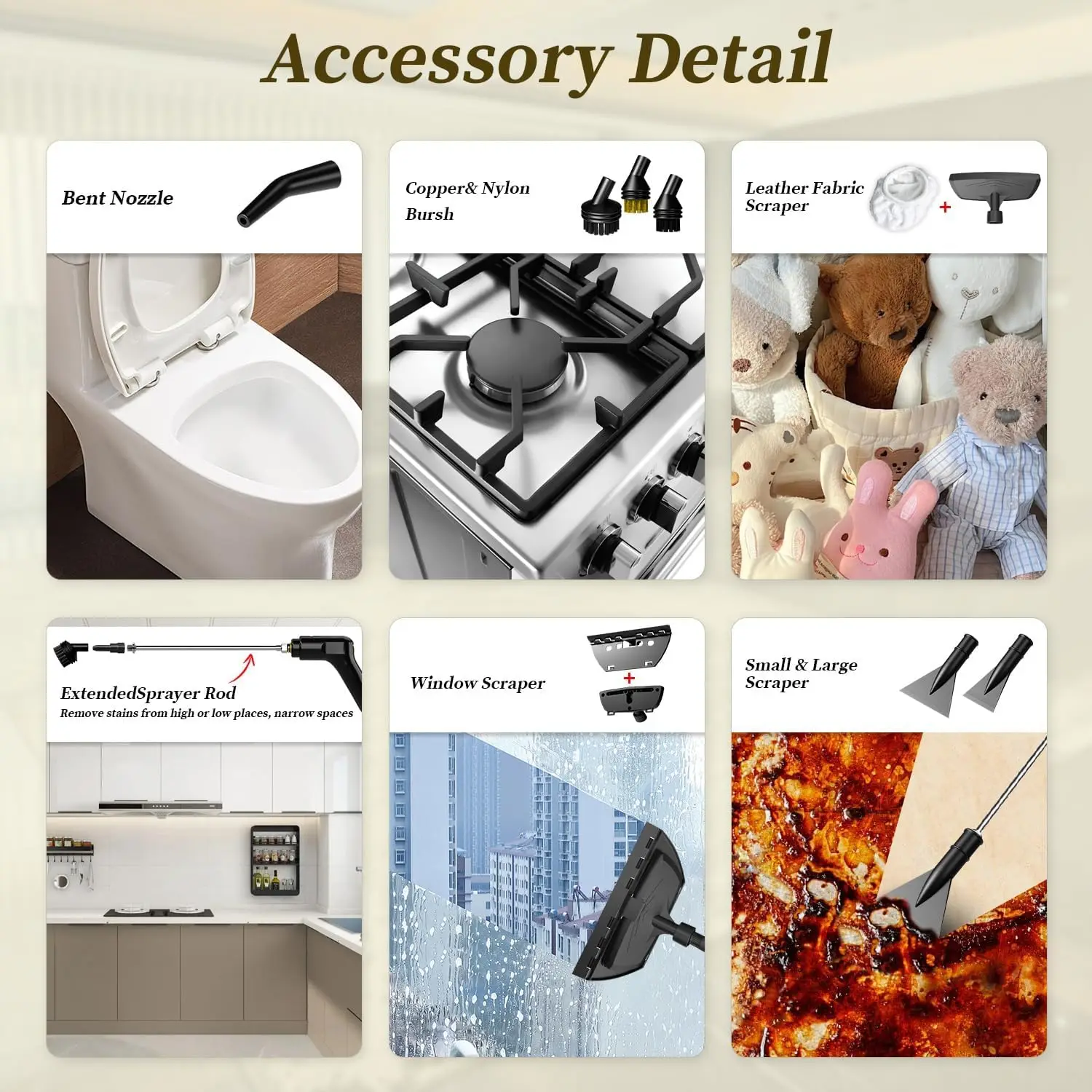 Пароочиститель, 2500 Вт, бак 1,6 л, 3-уровневая ручка, 16 шт. аксессуаров для дома, автомобиля, затирки, плитки, дивана