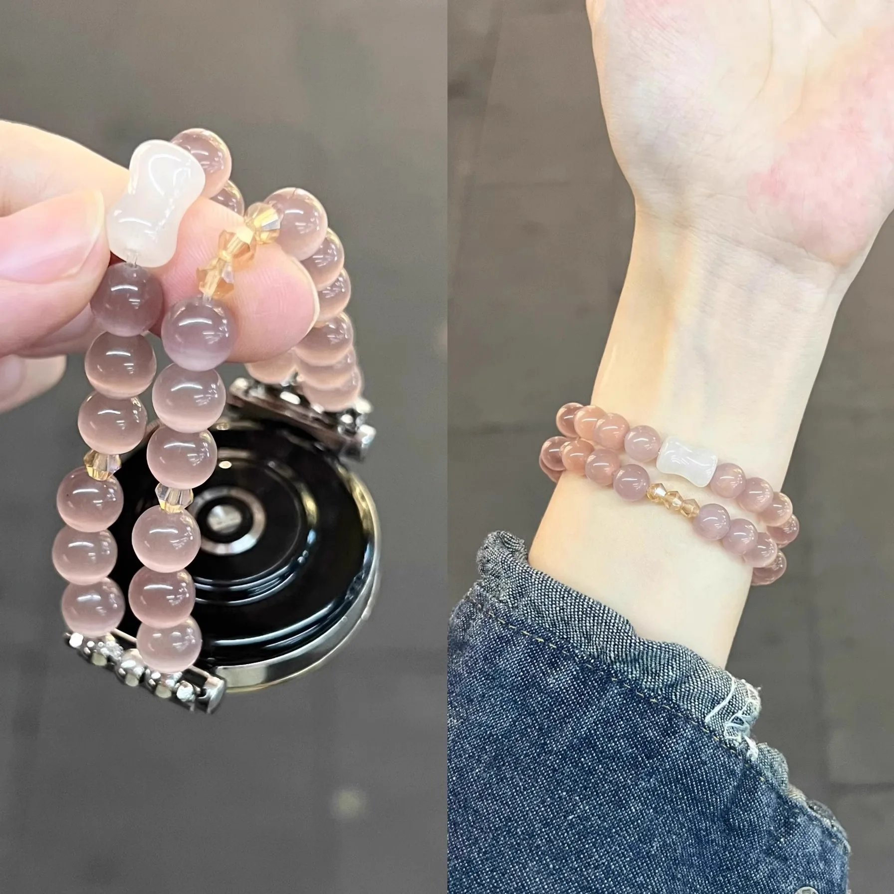 

Роскошный браслет с кристаллами для часов Huawei GT5 GT5 Pro/GT4, жемчужная цепочка «кошачий глаз» для ремешка для часов Huawei