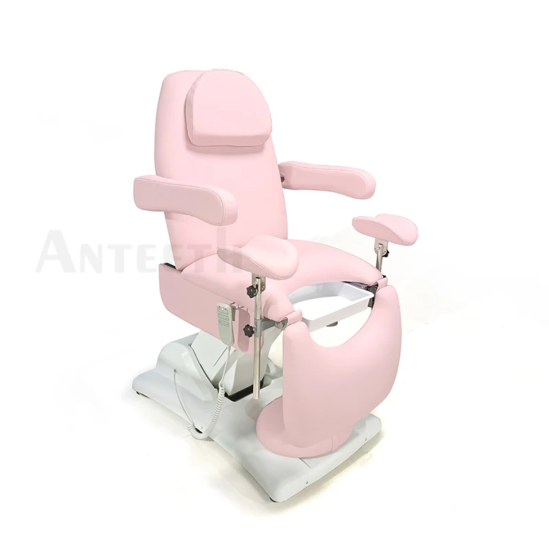 New Beauty PrivateExamination Gynecology Electric Chair 1/3motors Examination Couch  Bed With Heating FunctionPink Treatment Bed