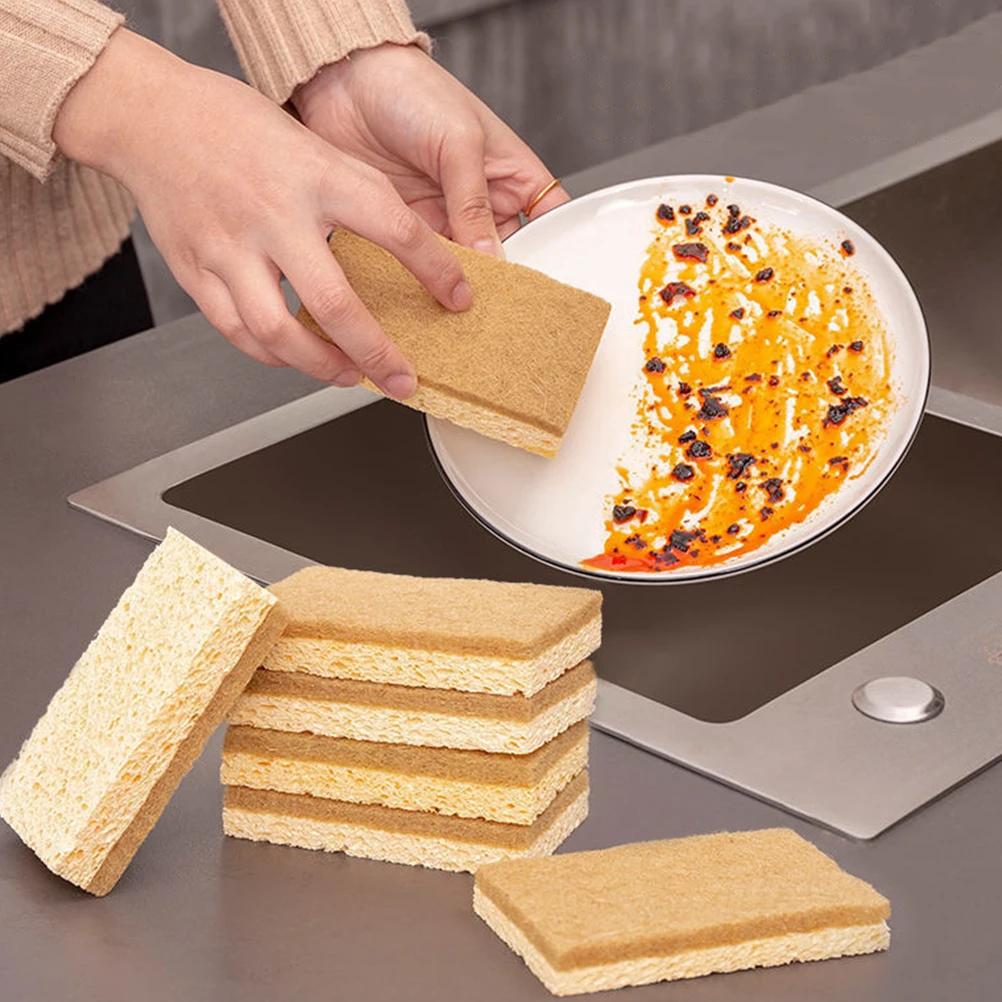 

6Pcs High Quality Dishcloths Sponge Scrubbers Effective Kitchen Utensils Cleaner Lightweight Quick Dry Towels