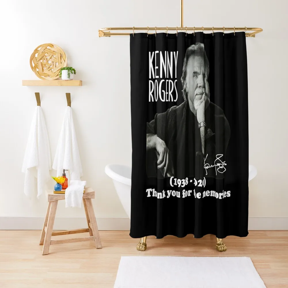 

American Singer Kenny Rogers 1938-2020 Country Music Shower Curtain Shower For Bathroom Set Transparent Bathroom Shower Curtain