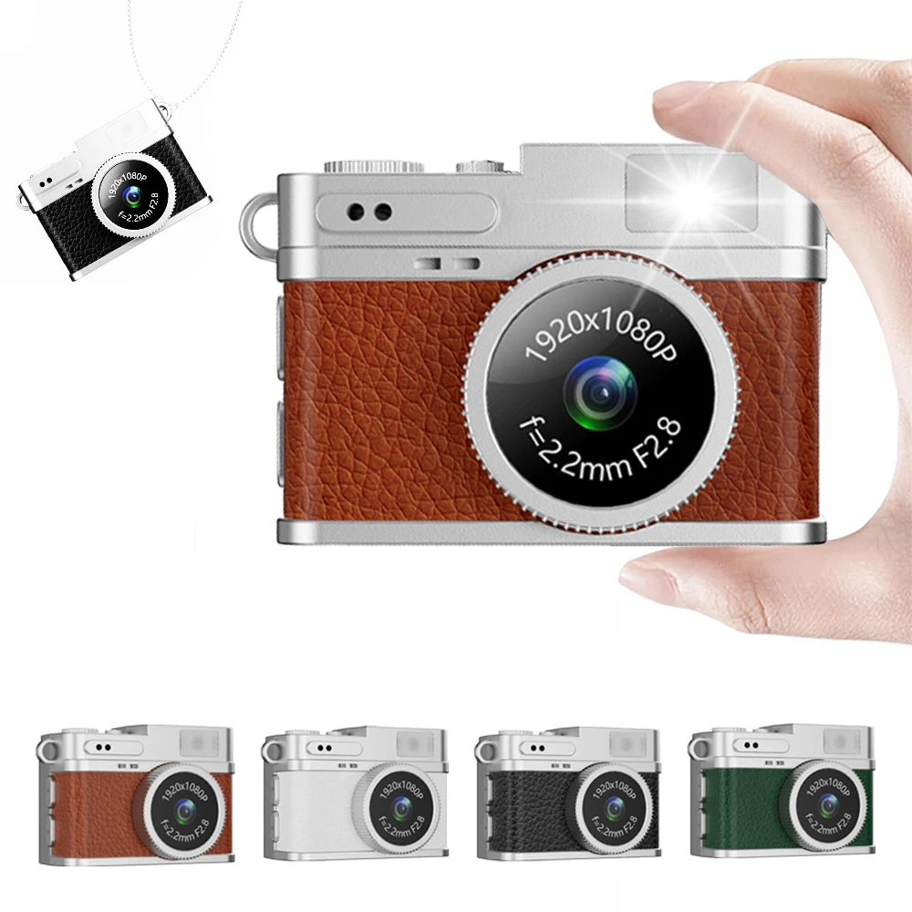 1080P HD Mini Camera with Screen Portable Retro Digital CCD Camera Small Sports Video DV Recorder with Flash for Outdoor