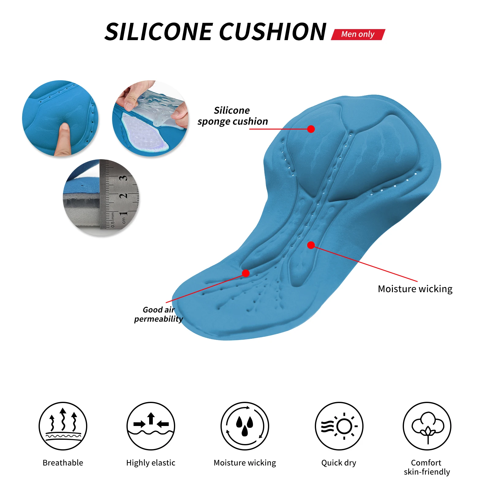 WOSAWE الرجال سروال ركوب الدراجات الطريق دراجة الجوارب تنفس الدراجات طماق طويلة ثلاثية الأبعاد مبطن MTB دراجة السراويل لخريف ربيع #2