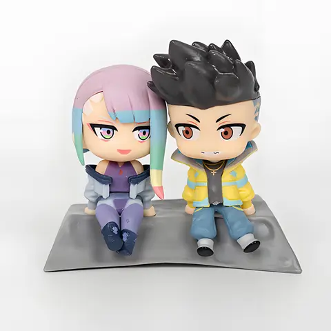 8cm Cyberpunk Edgerunners Q Version Anime David Martinez Lucyna Kushinada Lovers Action Figure Collection Model Toys