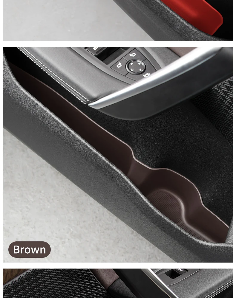Für BMW X1 U11 2023 2024 Auto Tür Lagerung Box TPE Vorne Hinten Tür Slot Organizer Fach Armlehne Center konsole Box Auto Zubehör – Detail 18