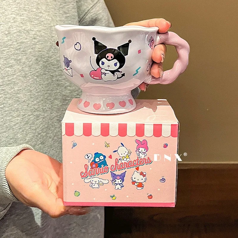 Sanrio HelloKitty mymelody Kuromi Kawaii Ceramic Tall Mug Milk Cups Water Cup Household Coffee Cup Drinkware Mugs Birthday Gifts