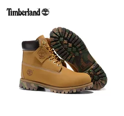 TIMBERLAND Men Unique 10061 Camouflage Anti-Slip Bottom Boots Men's Male Leather Ankle Wheat Yellow Hiking Shoes 40-45