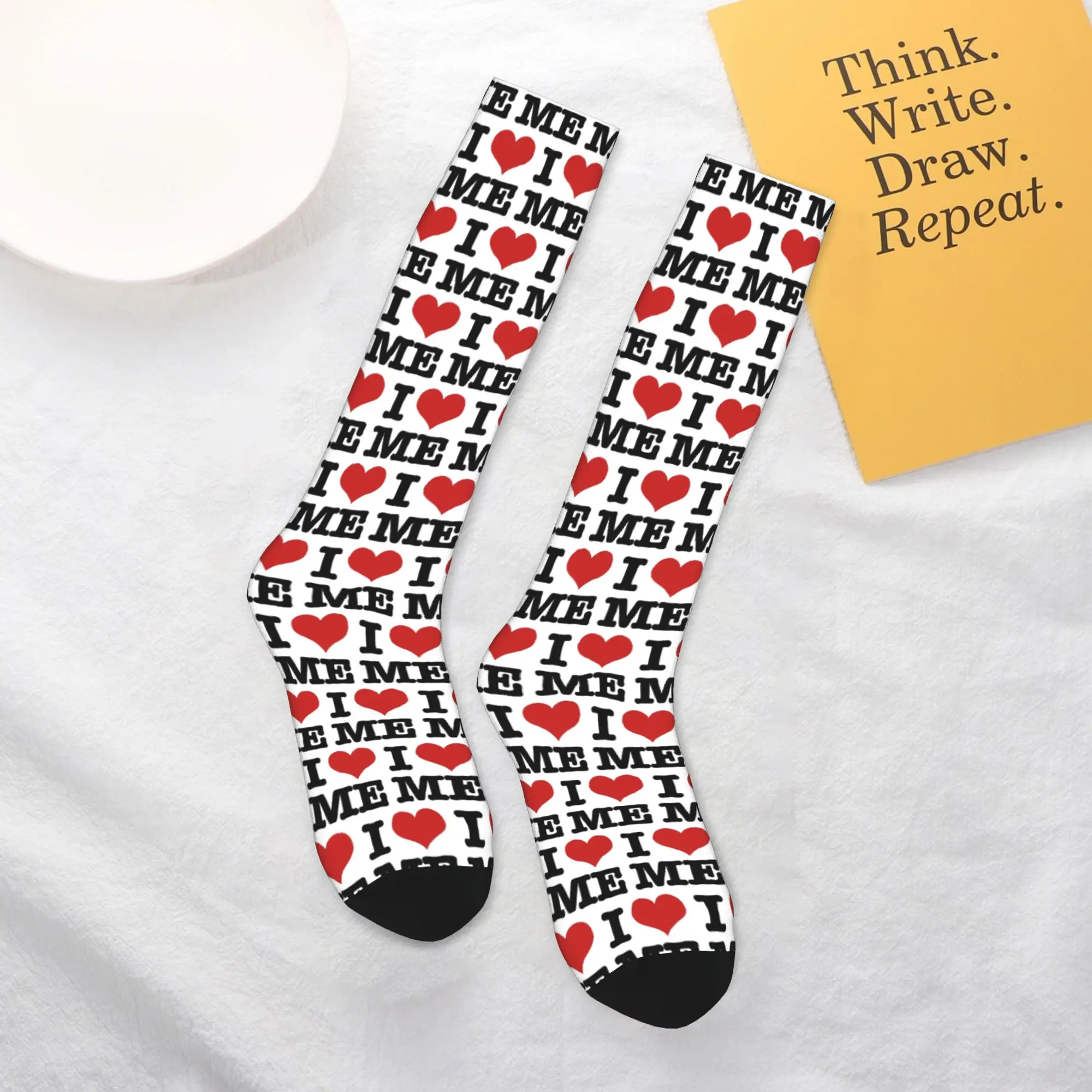 All Seasons Crew Stockings I love Me Socks Harajuku Casual Hip Hop Long Socks Accessories for Men Women Gifts