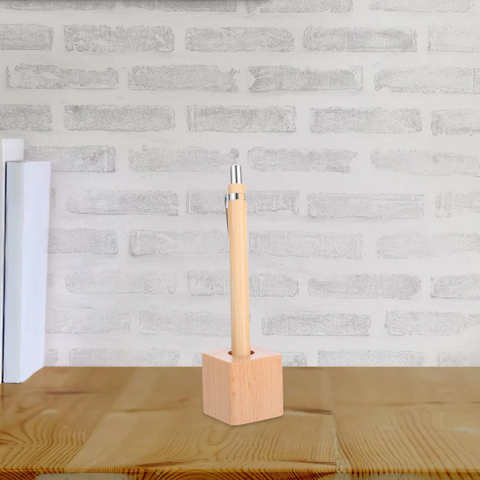 

Single Wooden Pen Holder for Desk Office Organizer Stand Minimalist Aesthetic Desk Accessories Pencil Holder for Home Office