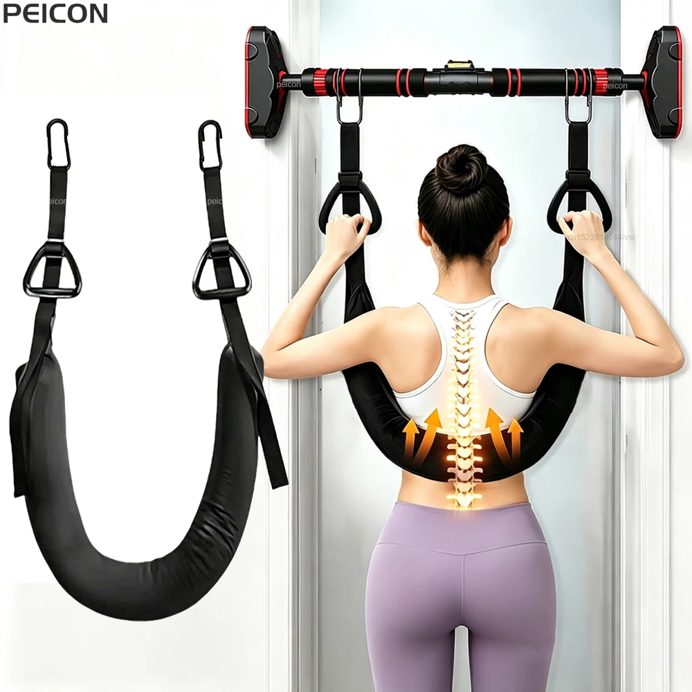 Lumbar Traction Belt Hanging Cervical Traction Belt Waist Support Ergonomic Spinal Back Stretching Device for Lower Back Pain