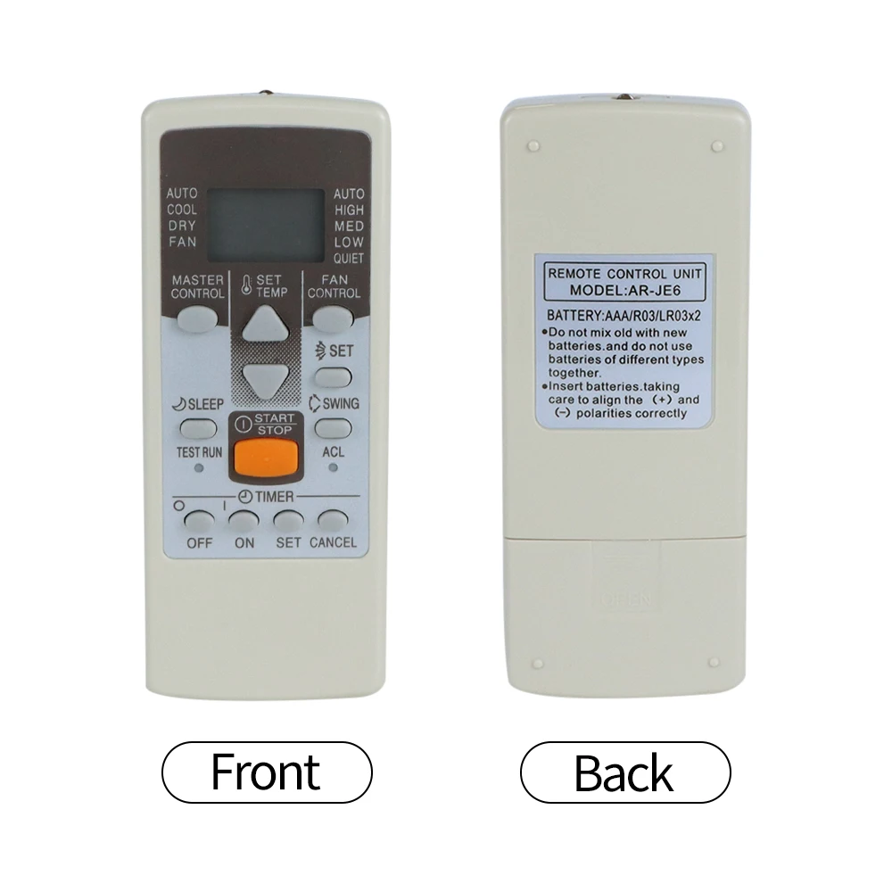 AR-JE6 Remote Control for Fujitsu Air Conditioner AR-JE10 AR-JE11 AR-JE4 AR-JE5 AR-JE9 A/C Universal Fernbedienung