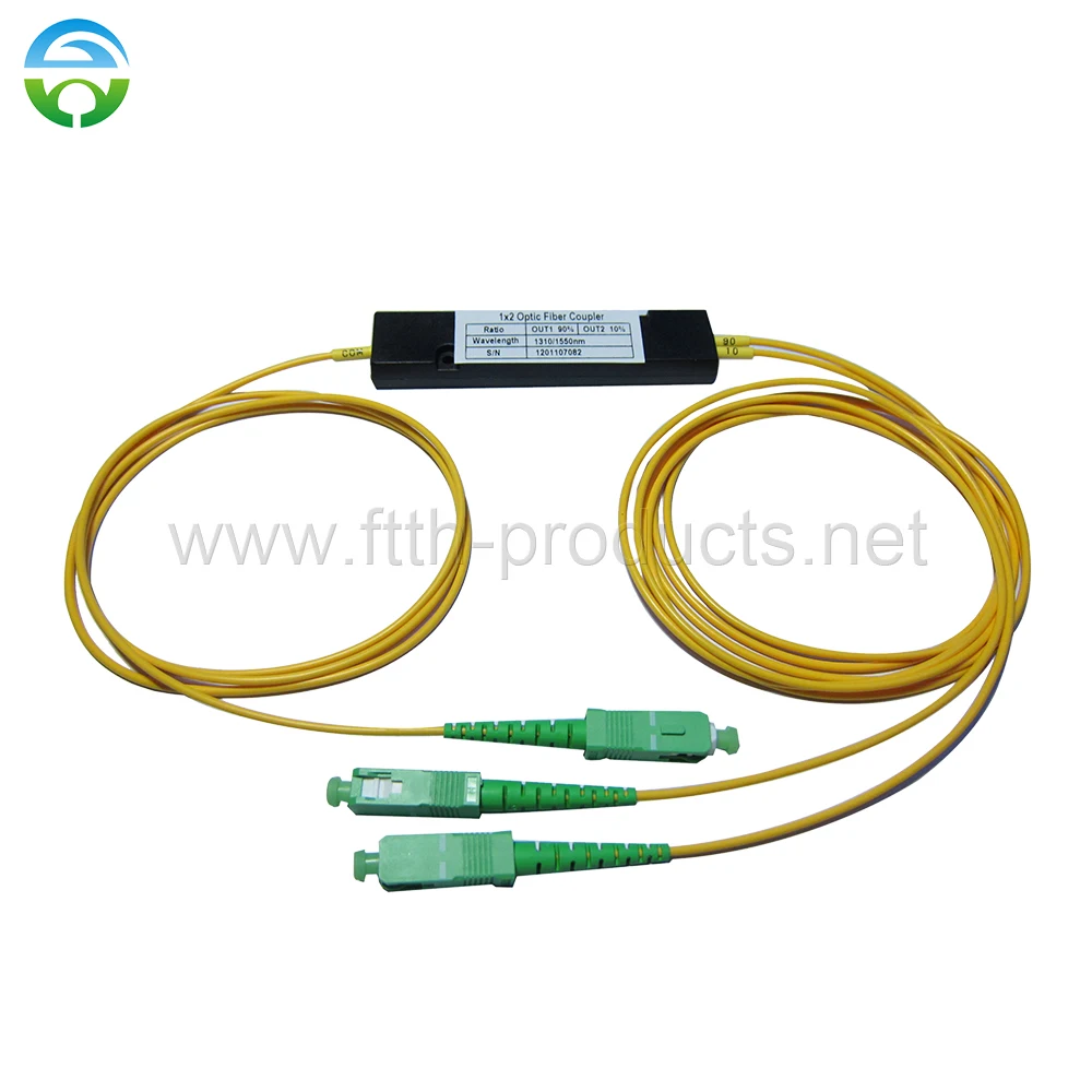 Fiber optical splitter, 1x2, double window, SM SC/APC connector, 10 PCs