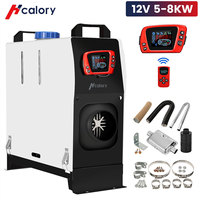 Hcalory 5-8KW 12V Diesel Air Heater All in One Mini Heater with Silencer LCD Switch Remote Control for Car Bus RV Trucks SUV