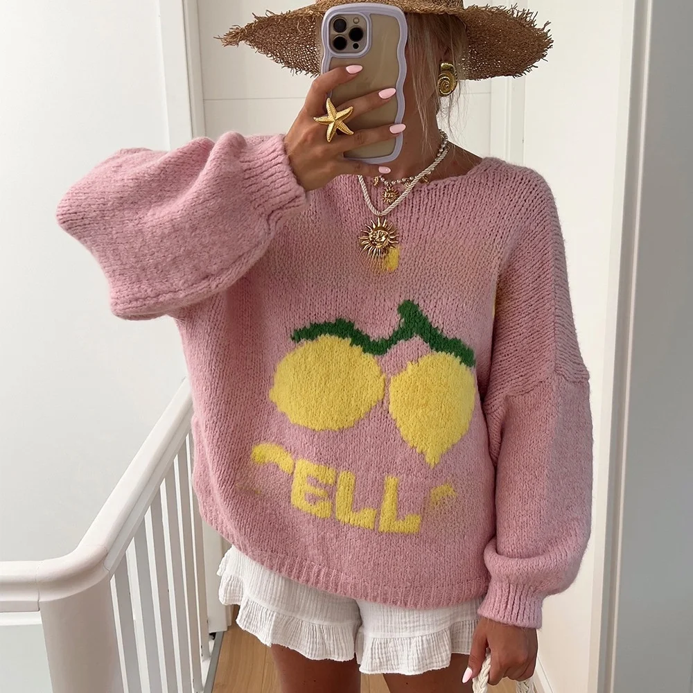 سترة نسائية طويلة غير رسمية من قماش الجاكار تريكو فضفاضة تناسب الرأس Sve فانوس طويل Sve بوليستر مادة أخرى 70% 30% #3