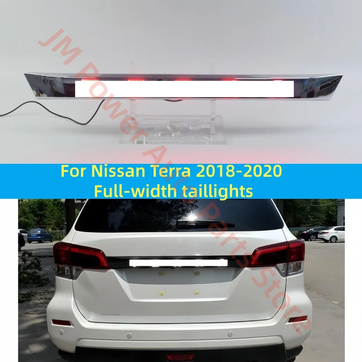 For Nissan Terra 2018-2020 full-width taillights Modding Flowing water Turn signal Brake lights Black style Electroplating style