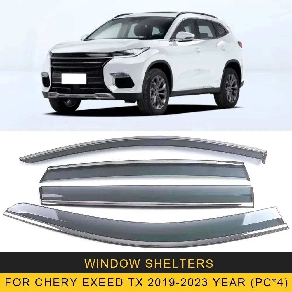 

Chrome Strips Rain Guards for Chery Exeed TX 2019-2023 Window Visor Wind Deflectors Door Visor Vent Shades Ventvisor