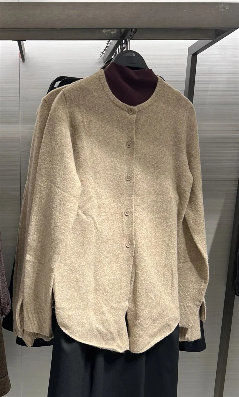

Женский кардиган, свитер на пуговицах с узлом, вязаный осенний повседневный удобный топ с круглым вырезом