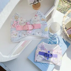 Pet Harness Clothing Dog Cat Short Cute Plaid Cartoon Animals Spring Summer Drawstring Teddy Bear Outdoor Clothing Dog Collar