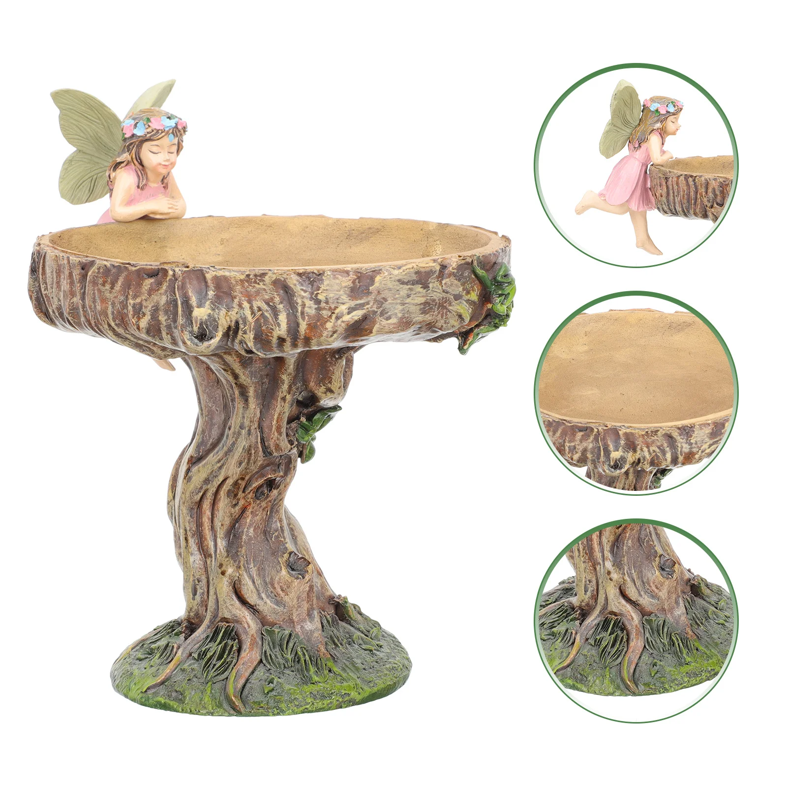 

Resin Bird Feeder Large Capacity Outdoor Balcony Garden Bird Food Feeder Yard Decoration Garden Decor Resin Art Crafts