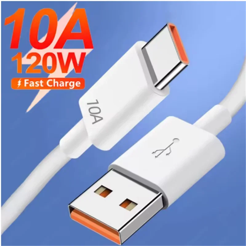 

Кабель для быстрой зарядки USB-C 10A 120W с поддержкой PD, для Xiaomi, Samsung, iPhone, POCO и других телефонов с USB-C