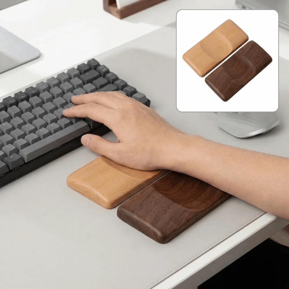 

Solid Wood Mouse Wrist Pad Anti-slip Ergonomic Mini Wrist Guard Smooth Surface Vintage Hand Support Pillow School