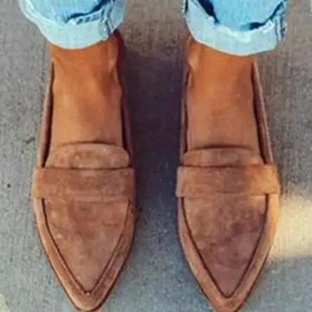 

Pointed Toe Loafers Shoes 2025 British Low Heel Size 34-43 Casual Women's Shoes