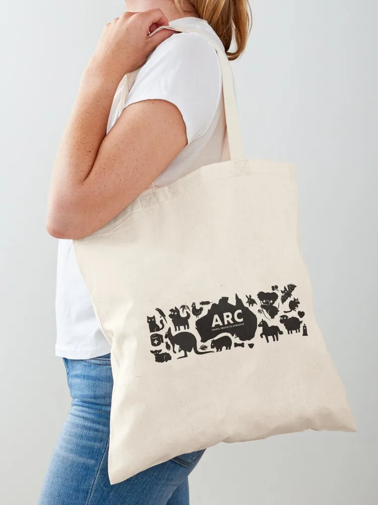 

ARC Animals across Australia - black type Tote Bag hand bag ladies eco pack canvas shopping bag Candy bags