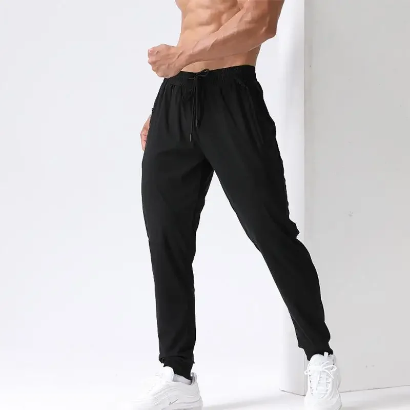 

Mens Gym Casual Sweatpants Breathable Quick-Drying Ice Silk Leisure Pants Bodybuilding Sweatpants Golf Athletic Fitness Bottoms