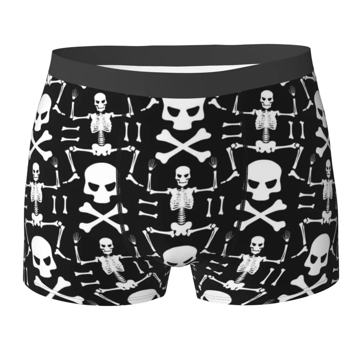 Skeleton Underwear Bone Skulls Printed Trunk Trenky Man Underpants Elastic Shorts Briefs Gift Idea