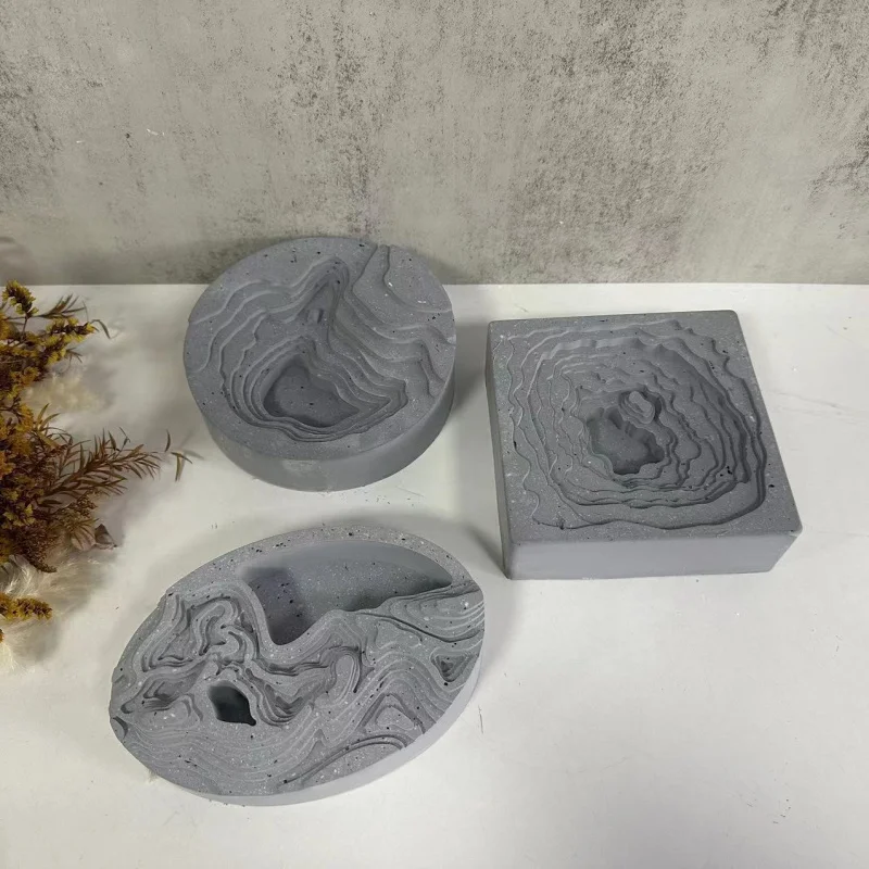 Terraced Ashtray Silicone Mold with Terraced Potted Flower Pot Plaster Mold Epoxy Mold