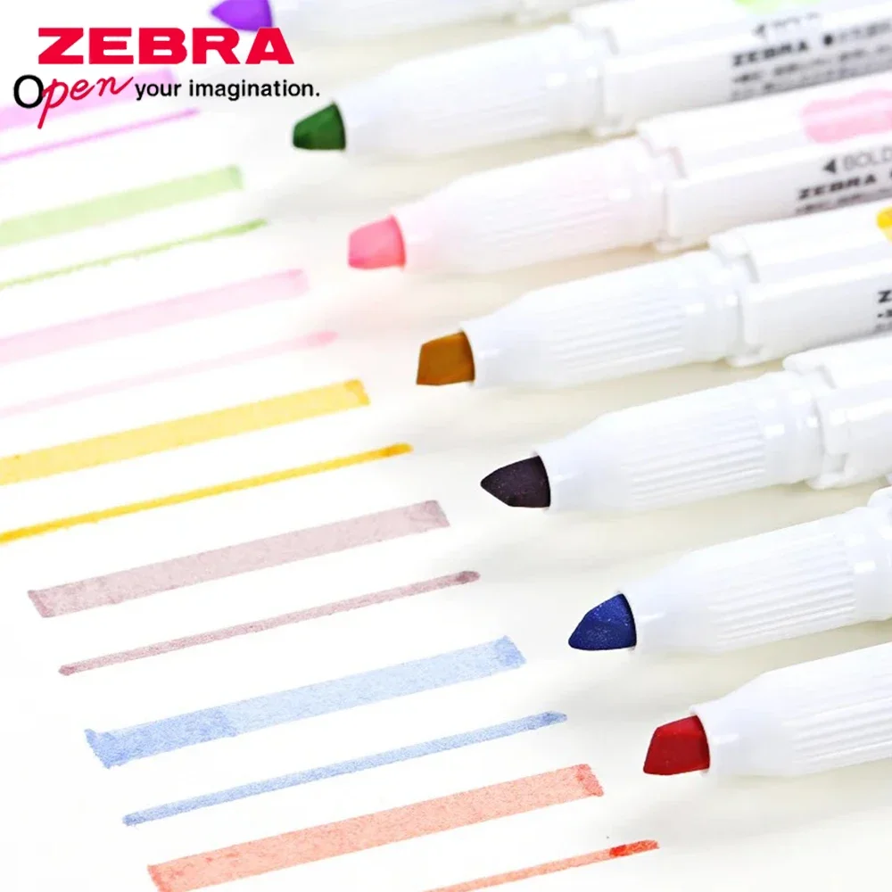 1PC Japan ZEBRA WKT7 New Mild Liner Double Tip Highlighter Color Markers Kawaii Stationery Back To School Highlighter Pen