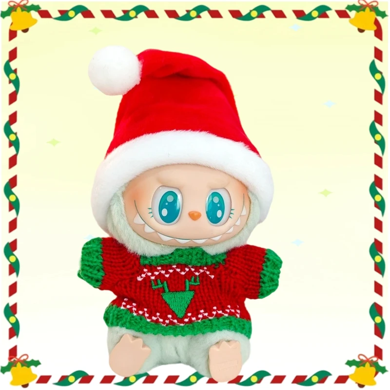 

Mini Plush Doll'S Clothes Outfit Accessories For Korea Kpop Exo Labubu Idol V1 V2 Christmas sweater hat cape suit Clothing Gift