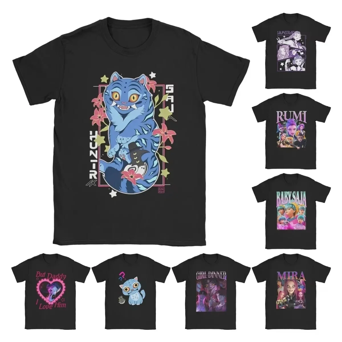 

Camiseta femenina kpop demon Hunters Blue Tiger camiseta prenda novedosa camiseta de manga corta Women Clothing Y2K Top