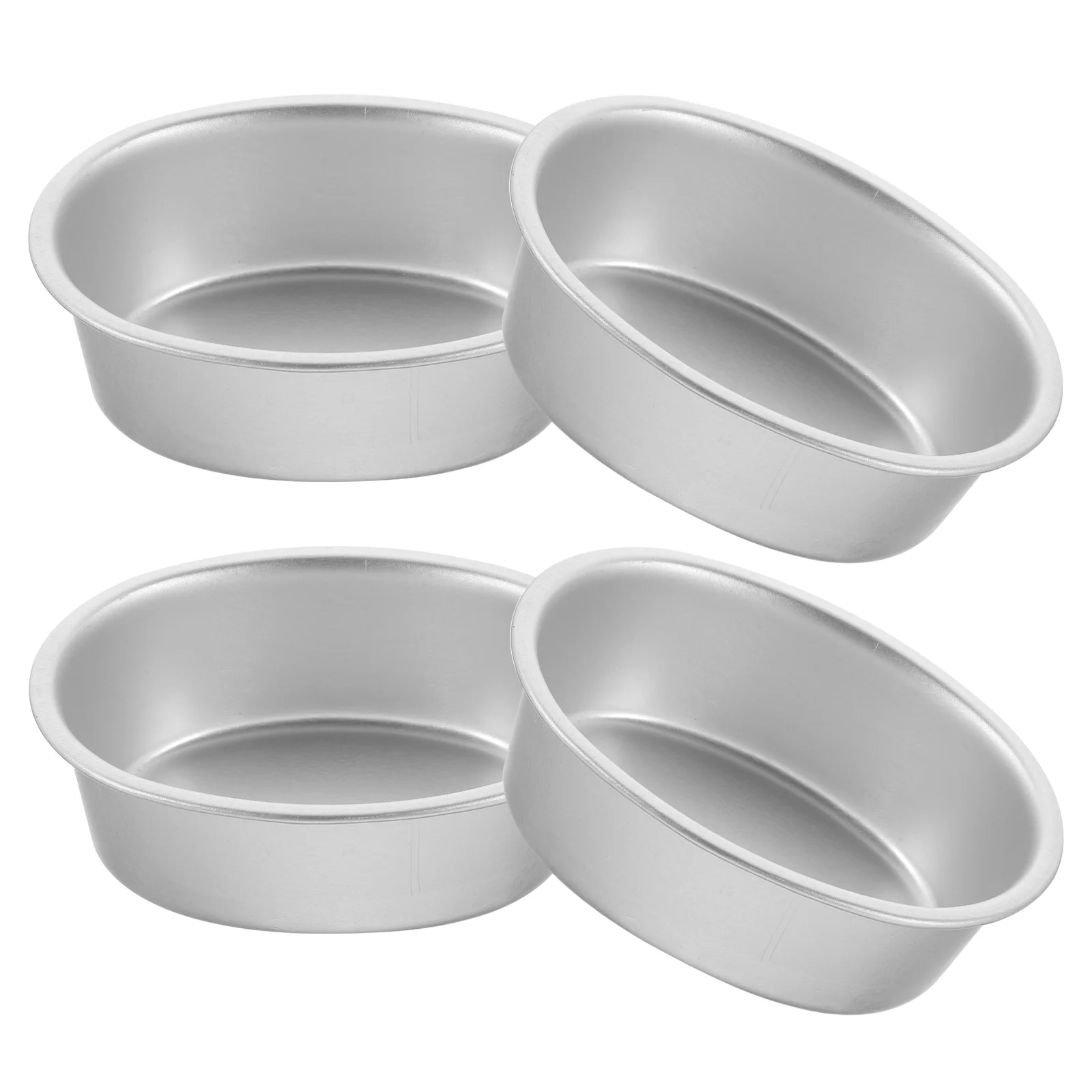 

4 Pcs Cake Mold Oval Pan Aluminum Alloy Pans Set Non-stick DIY Molds For Baking