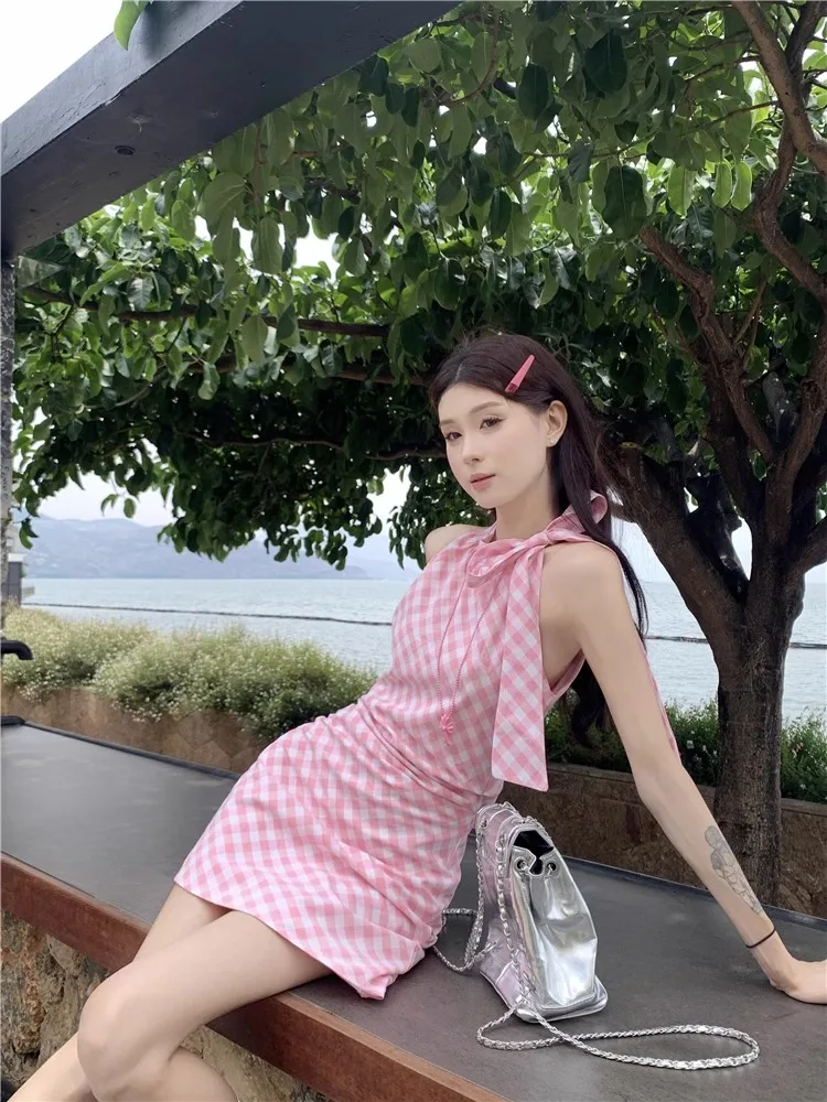 فساتين نسائية صيفية يومية بدون أكمام مشروط مكشوفة الأكتاف قصيرة جدًا Bodycon الألفية العصرية E-Girl خفيفة الوزن وأنيقة