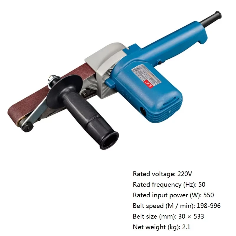 Belt Orbital Sander With 10/20Pcs Belt Variable Speed Portable Woodworking Sand Belt Machine 30*533mm 550W Buffing Sanders