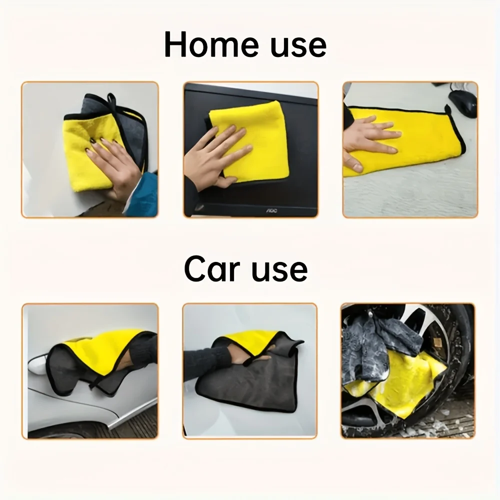6pcs Microfiber Cleaning Cloths, Ultra Absorbent Car Drying Towels,Cloths for Car, Home,Window Cleaning, Reusable & Washable