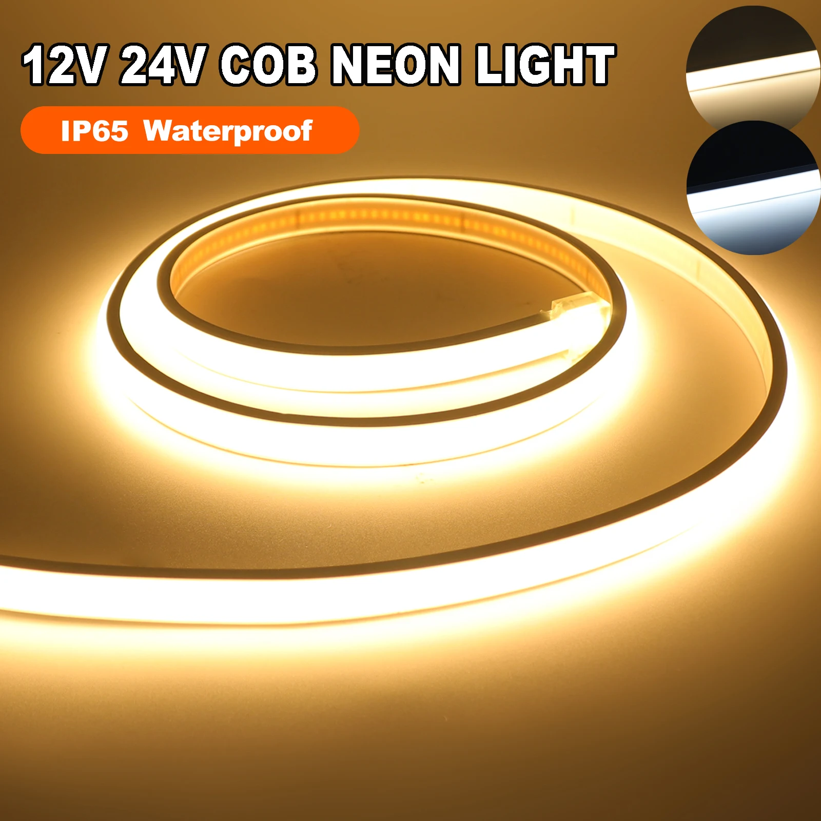 320LEDs/m COB LED Strip Light 12V 24V Waterproof Outdoor Decorations Indoor Decor 0.5-20M Linear Lighting Flexible Neon Lights