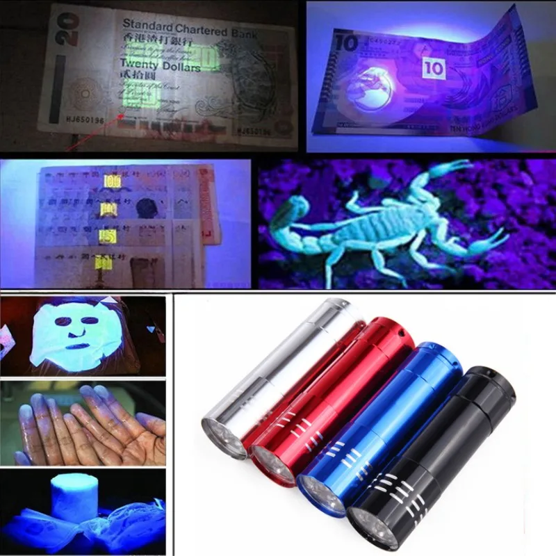 Multifunctional UV LED Flashlight Anti-counterfeiting Banknote Verification Fluorescent Agent Detection Jewelry Appraisal Lamp
