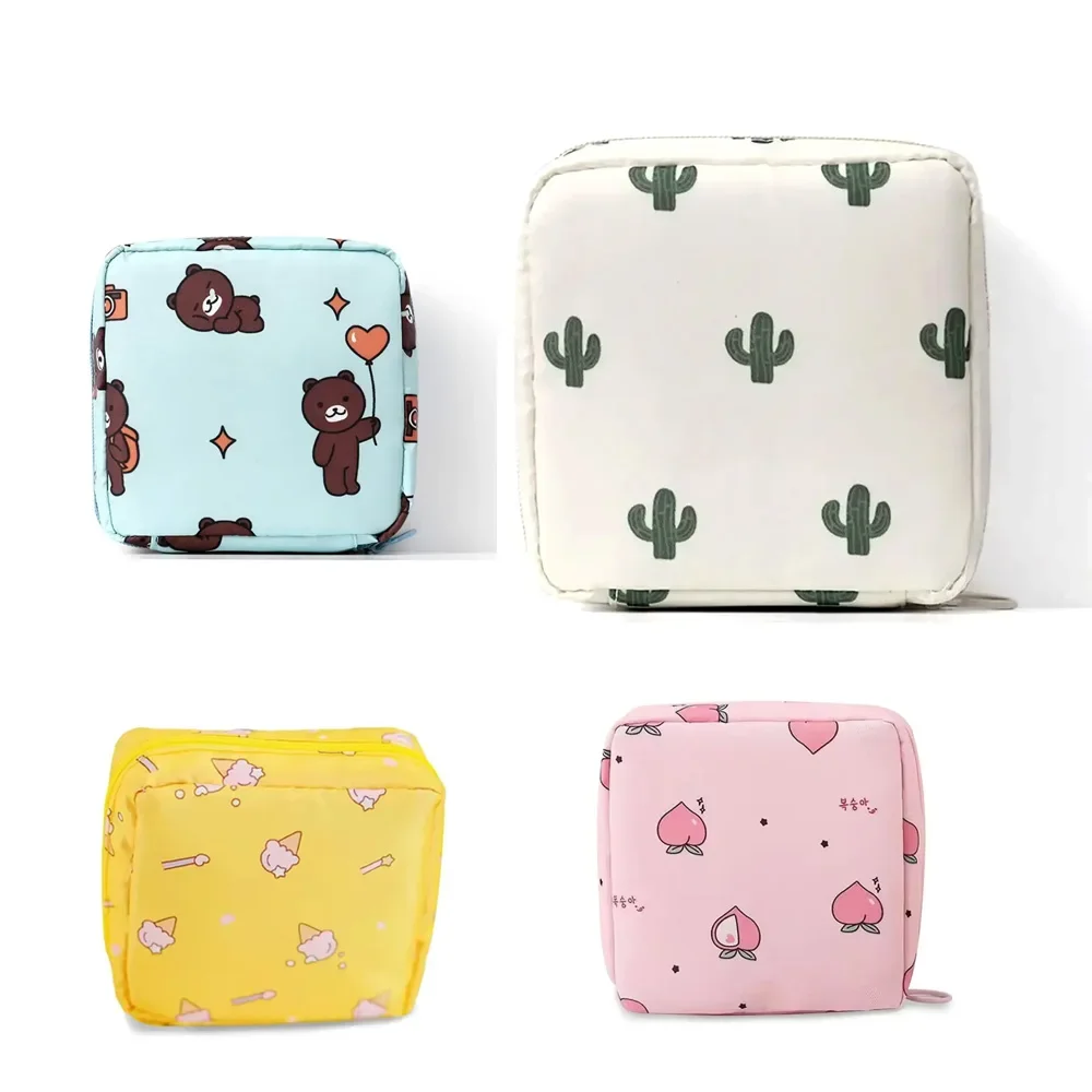 

Cute Cartoon Tampon Storage Bag Girls Menstrual Portable Bag Sanitary Napkins Storage Small Bag Reusable Makeup Bags Coin Purse