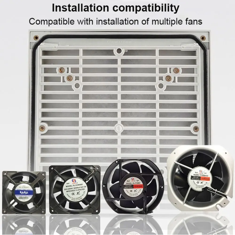 Air Ventilation System ABS Cabinet Ventilation Filter White Without Fan Shutters Fan Grille Filter Panel